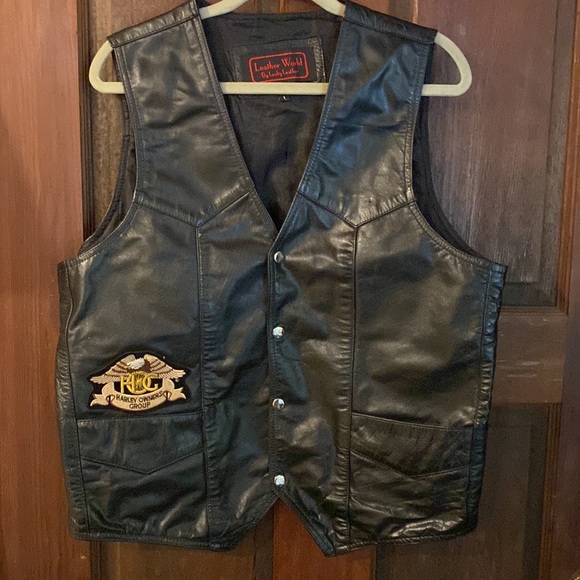 Leather biker vest Large - Picture 2 of 9